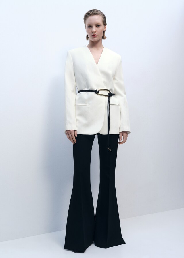 Mango Blazer Mezcla Lyocell Y Lino