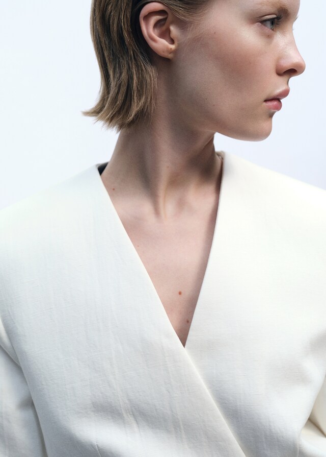 Mango Blazer Mezcla Lyocell Y Lino