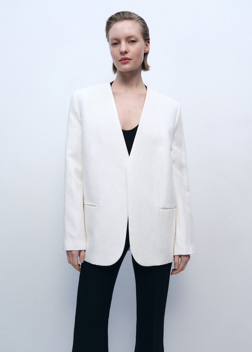 Mango Blazer mezcla lyocell y lino