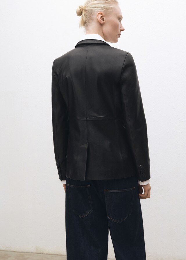 Mango Blazer Piel Botones