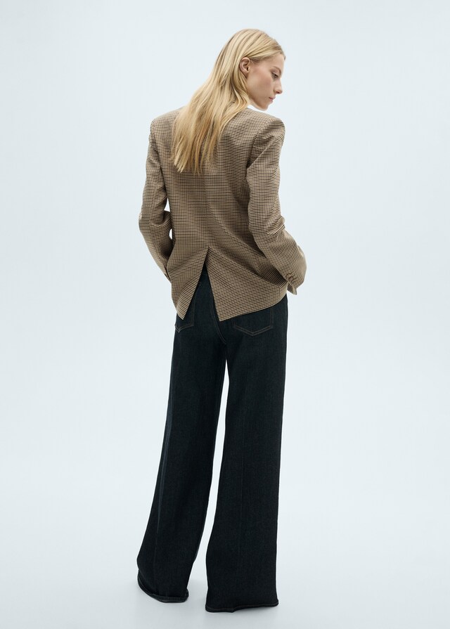 Mango Blazer Recta Micro Pata De Gallo