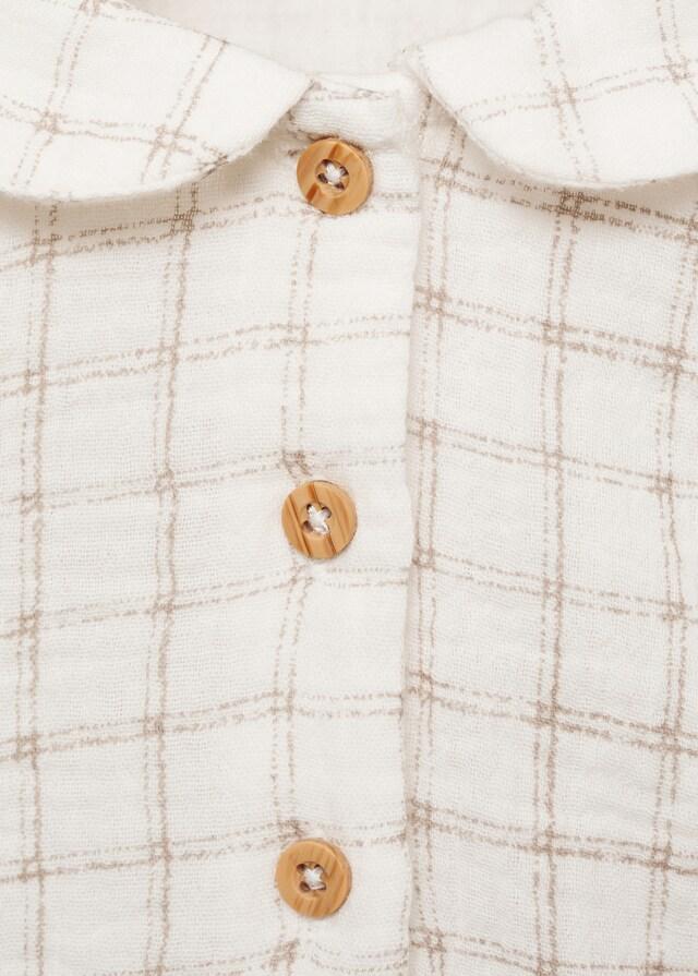 Mango Blusa Algodón Cuadros