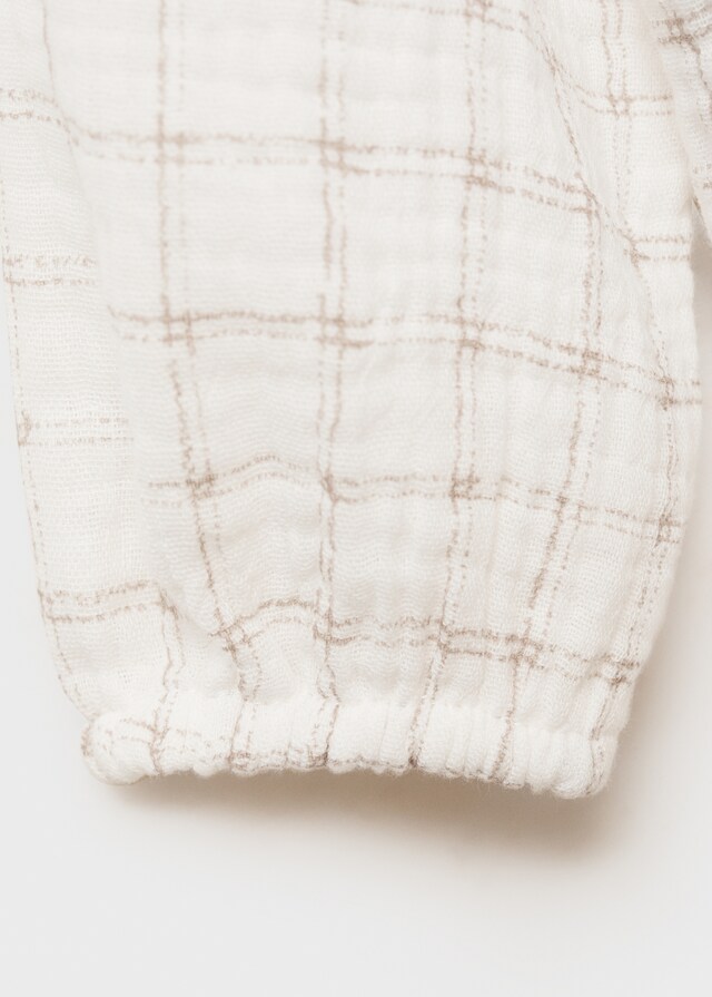 Mango Blusa Algodón Cuadros