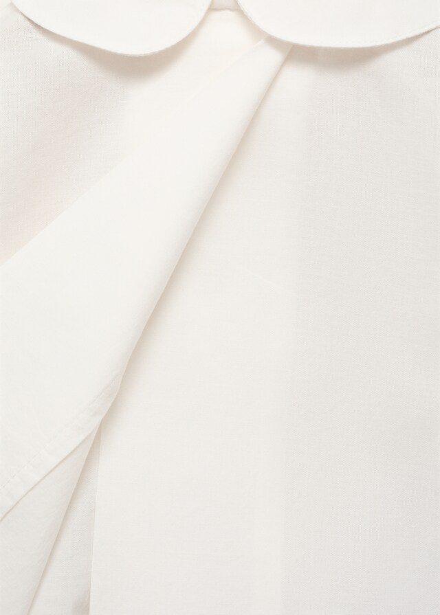 Mango Blusa Algodón Cuello Babydoll