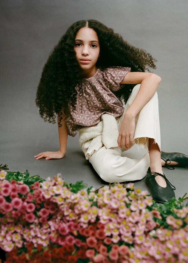 Mango Blusa Algodón Estampada