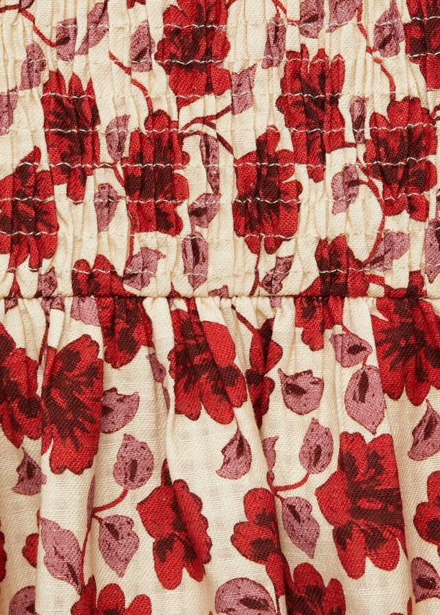 Mango Blusa Algodón Estampado Flores