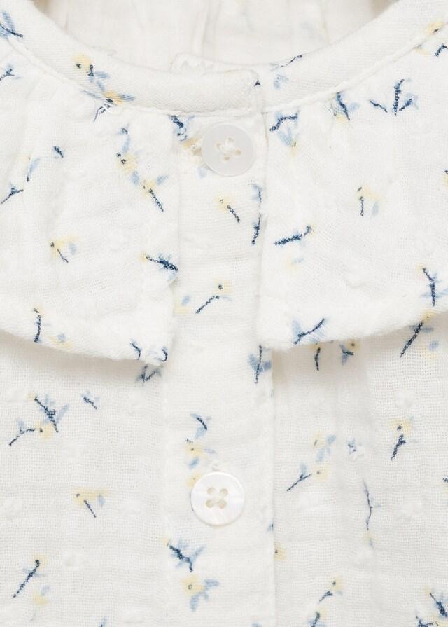 Mango Blusa Algodón Estampado Flores