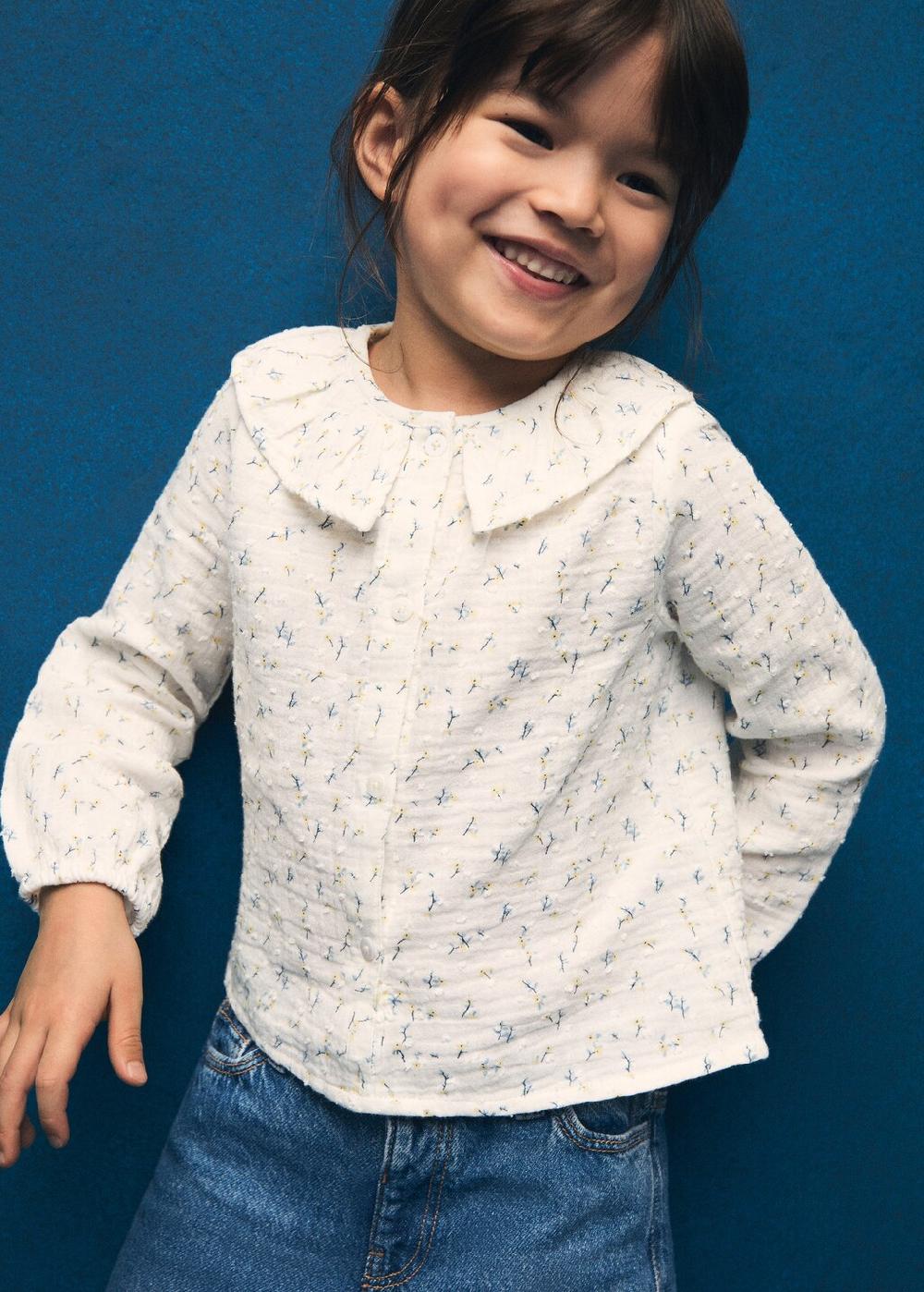 Mango Blusa algodón estampado flores