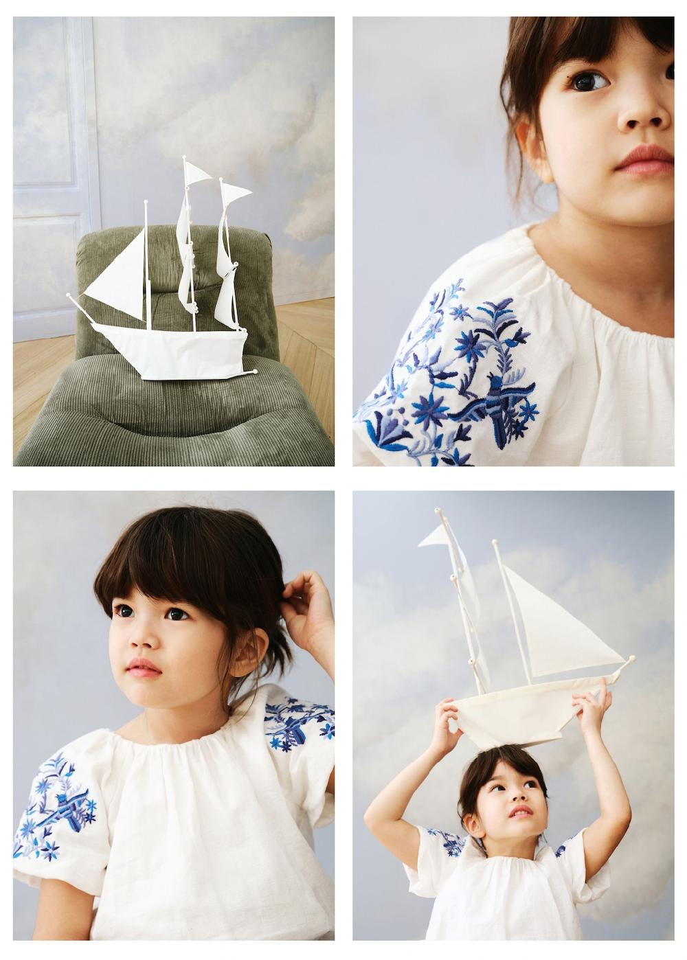 Mango Blusa bordada manga abullonada