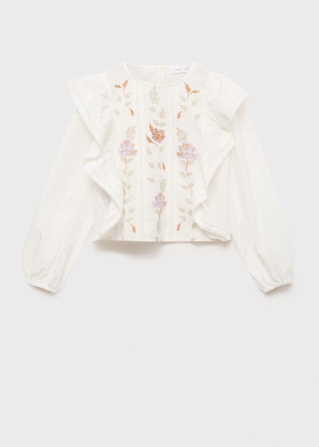 Mango Blusa Bordado Flores