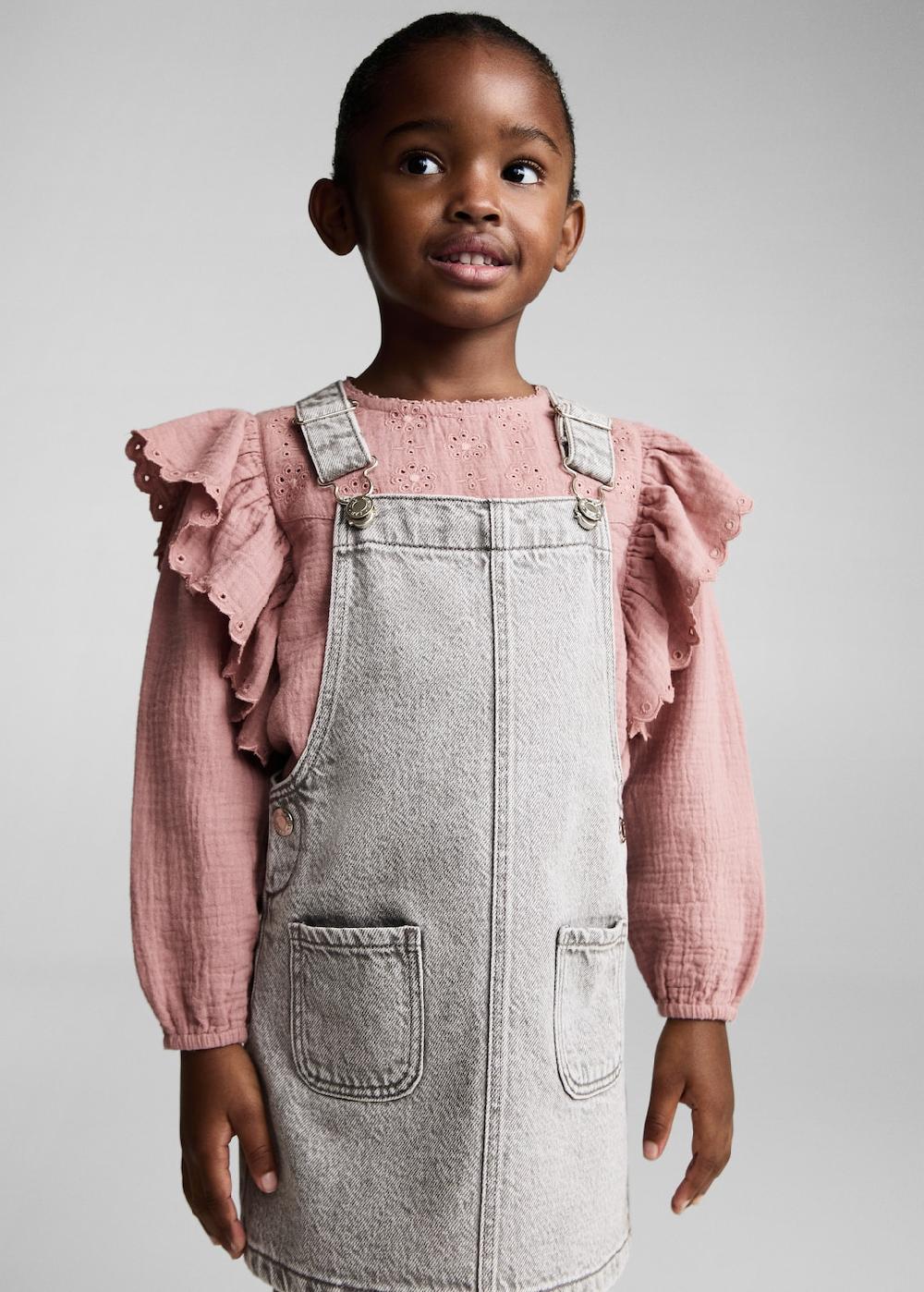 Mango Blusa bordado inglés