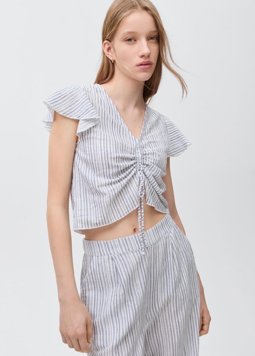 Mango Blusa detalle fruncido