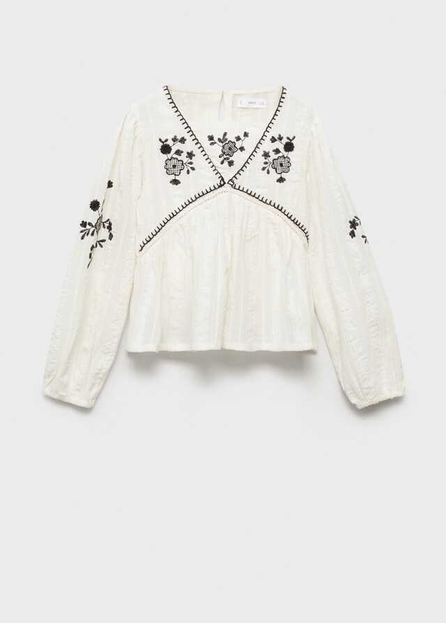 Mango Blusa Detalles Bordados