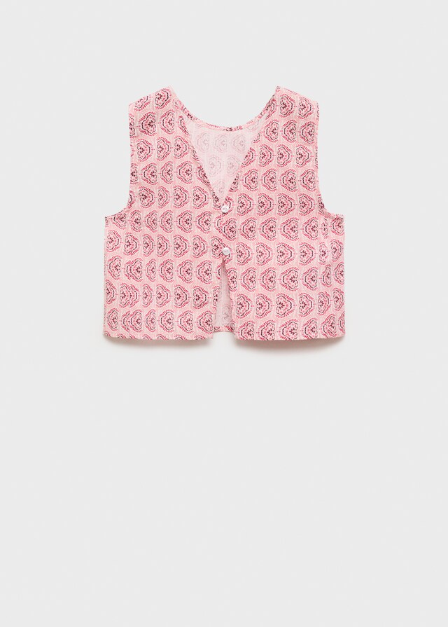 Mango Blusa Estampada Botones