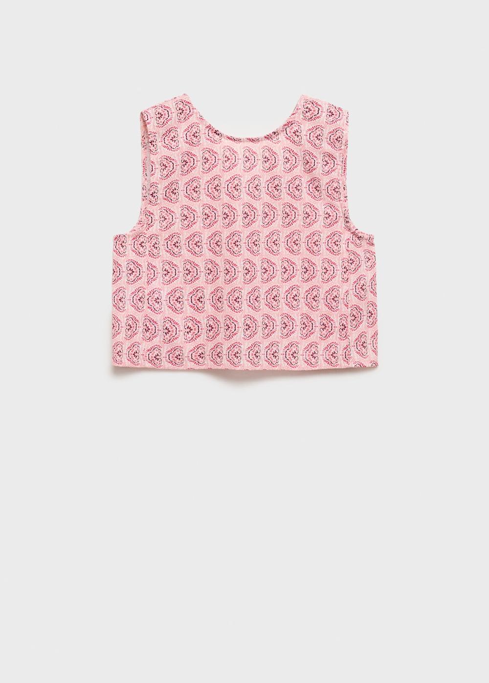 Mango Blusa estampada botones