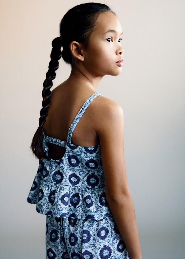 Mango Blusa Estampada Volante