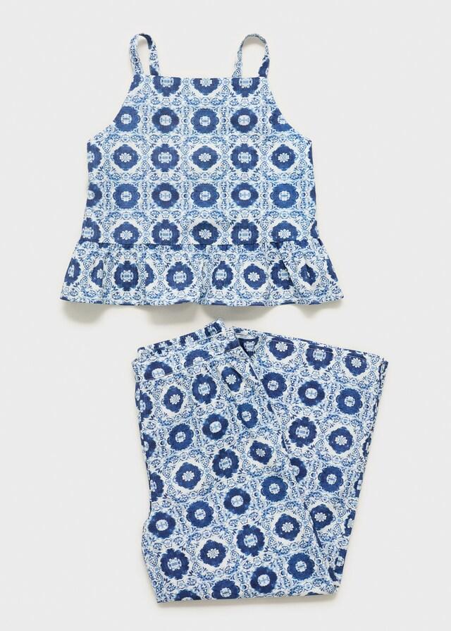 Mango Blusa Estampada Volante