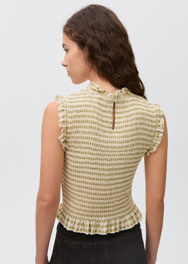 Mango Blusa Estampada Volantes