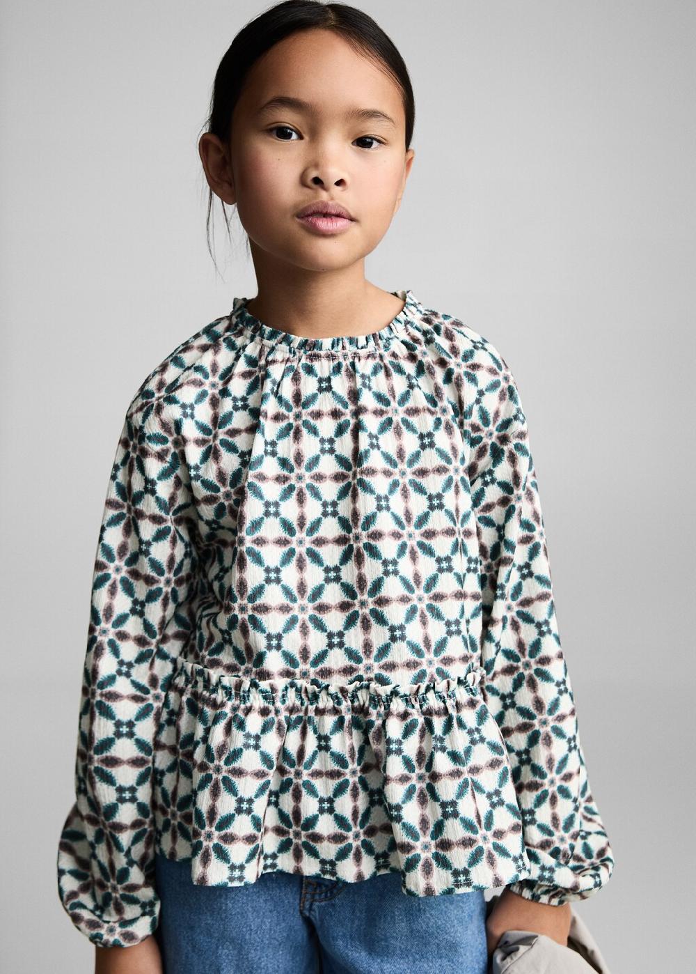 Mango Blusa estampado geométrico