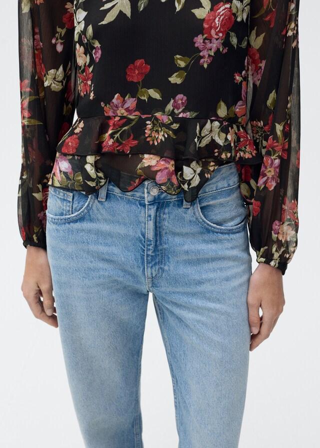 Mango Blusa Floral Volantes