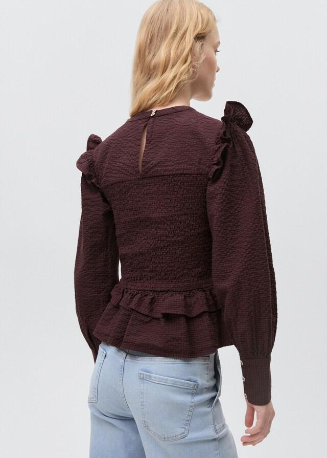 Mango Blusa Fruncida Volantes