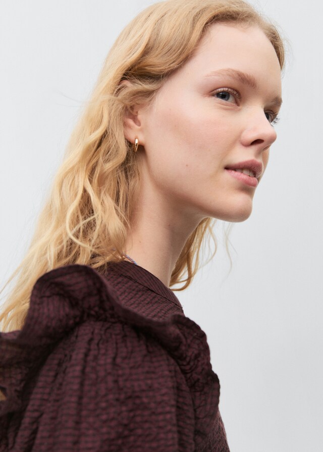 Mango Blusa Fruncida Volantes