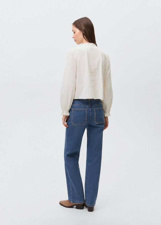 Mango Blusa Fruncida Volantes