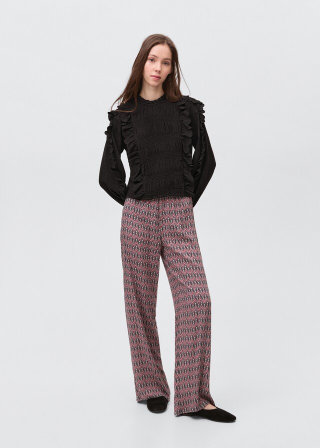 Mango Blusa Fruncida Volantes