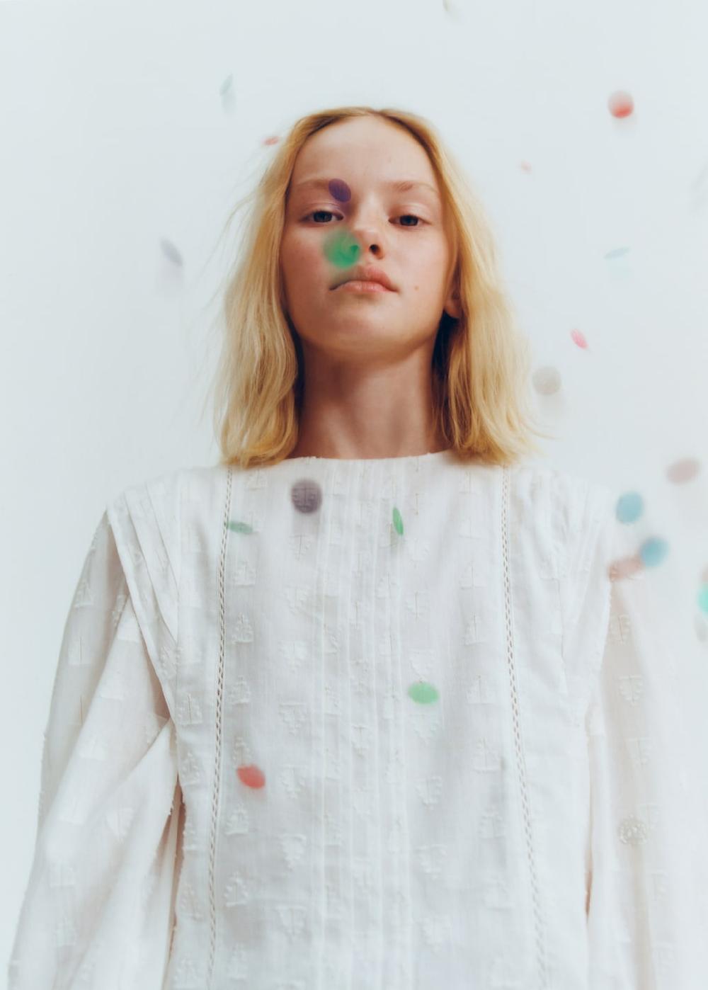 Mango Blusa hilo metalizado