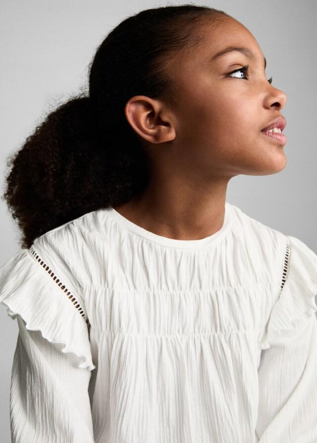 Mango Blusa Manga Volantes