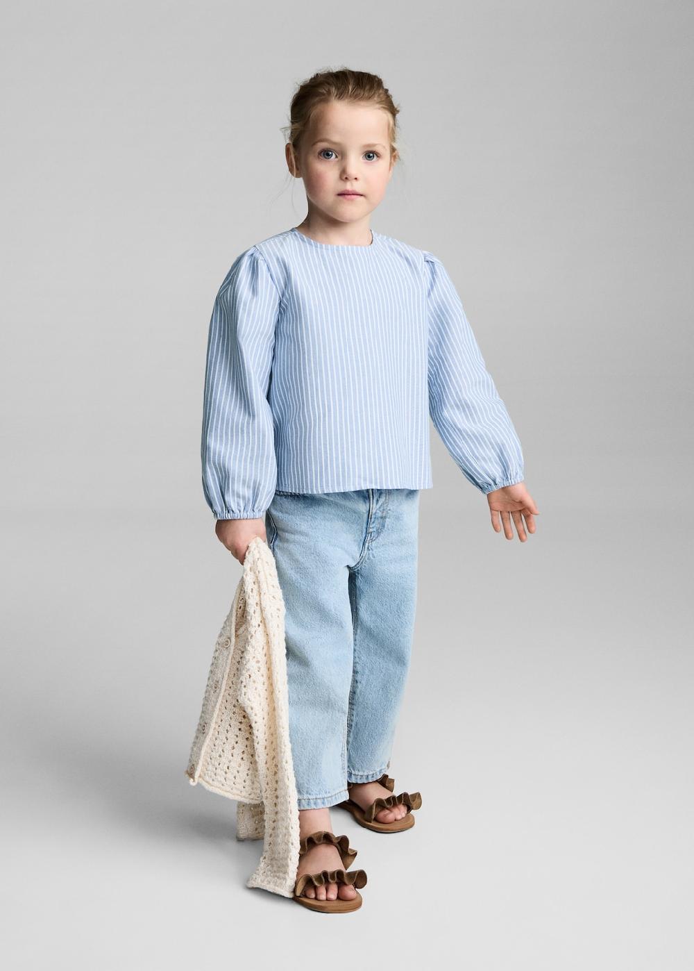 Mango Blusa rayas algodón