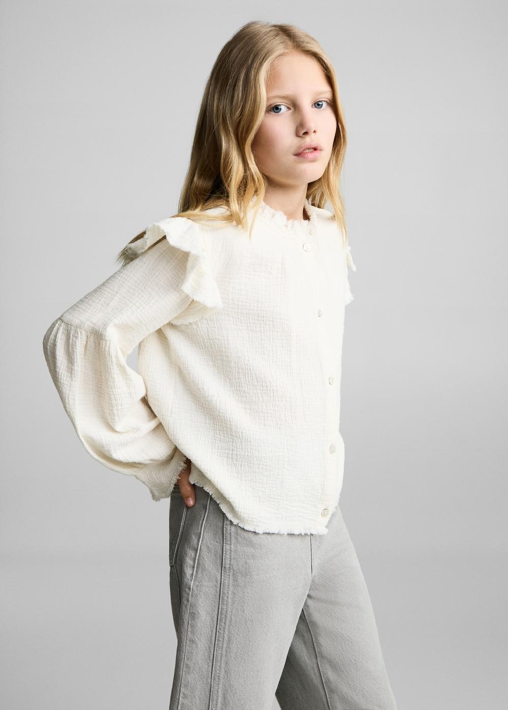 Mango Blusa romántica bambula