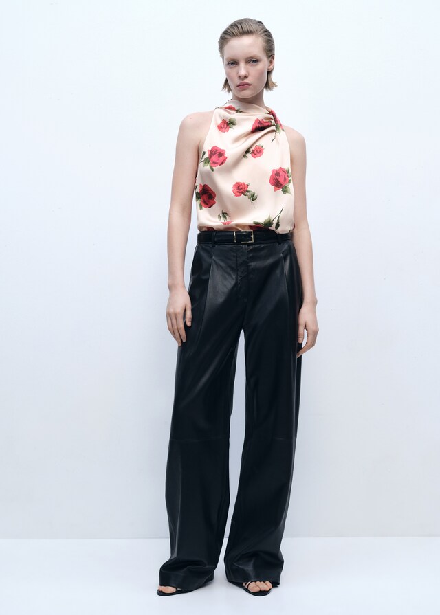 Mango Blusa Satinada Floral