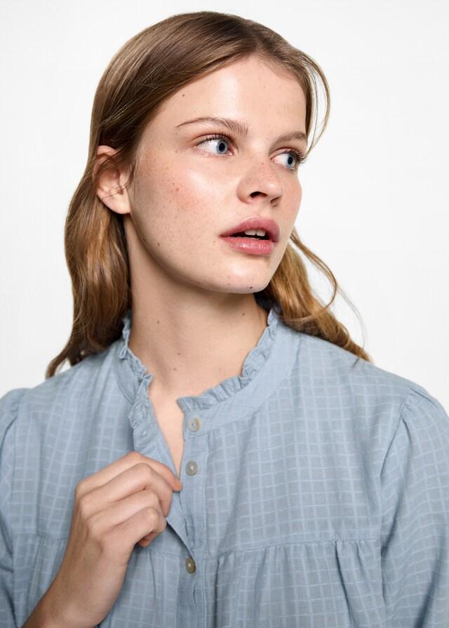 Mango Blusa Textura Cuadros