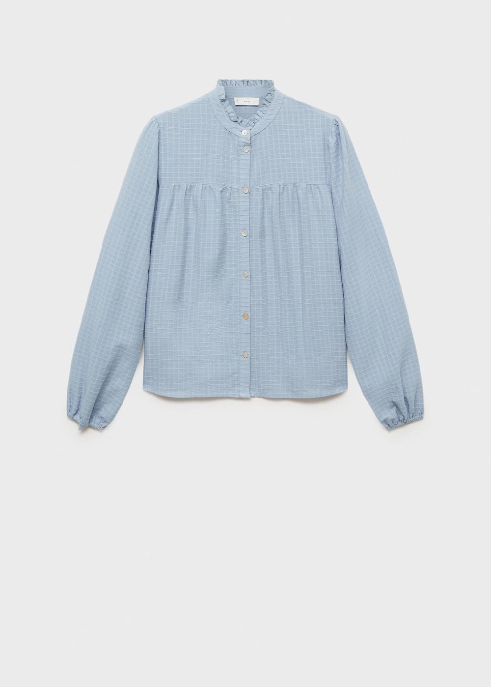 Mango Blusa textura cuadros