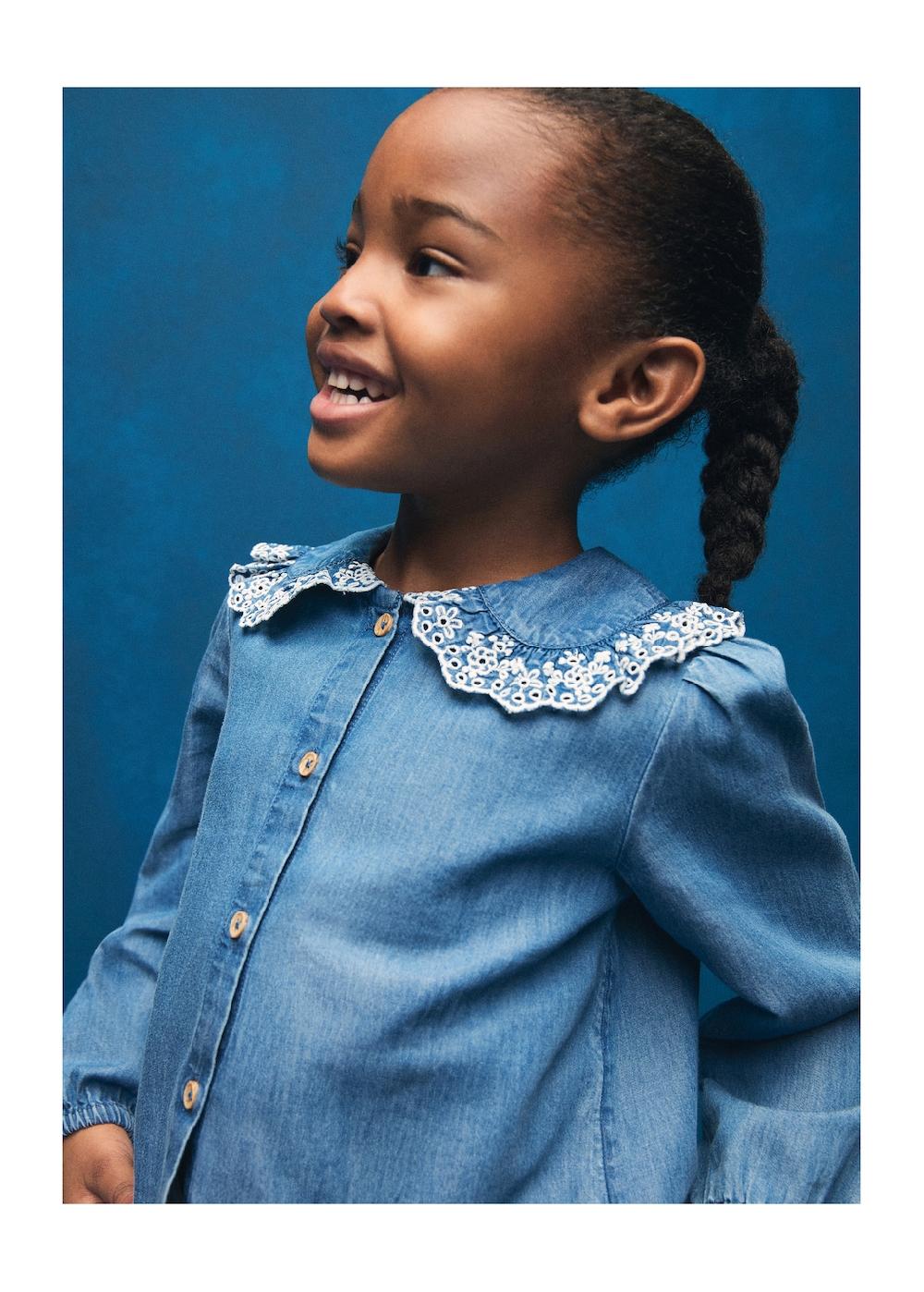 Mango Blusa vaquera algodón