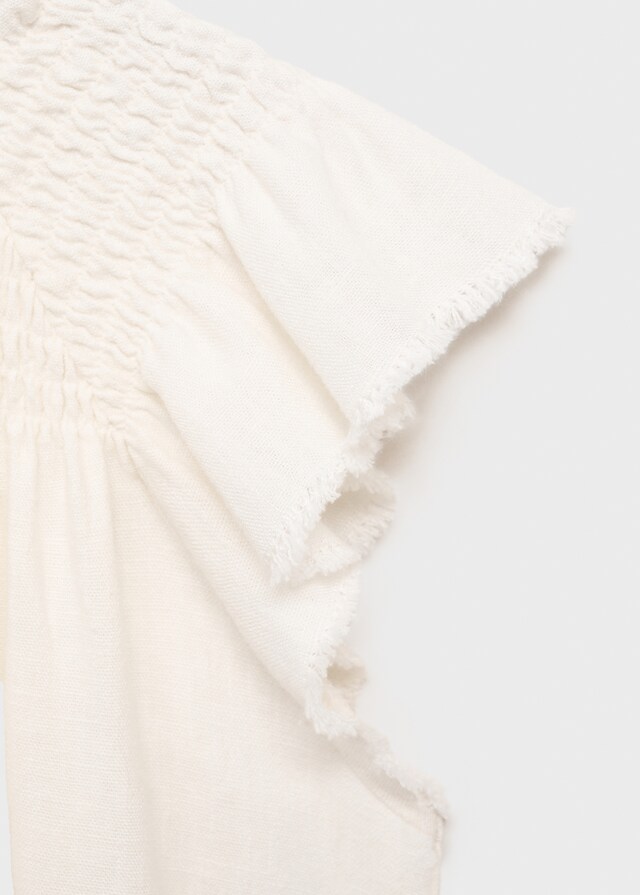 Mango Blusa Volantes Lino