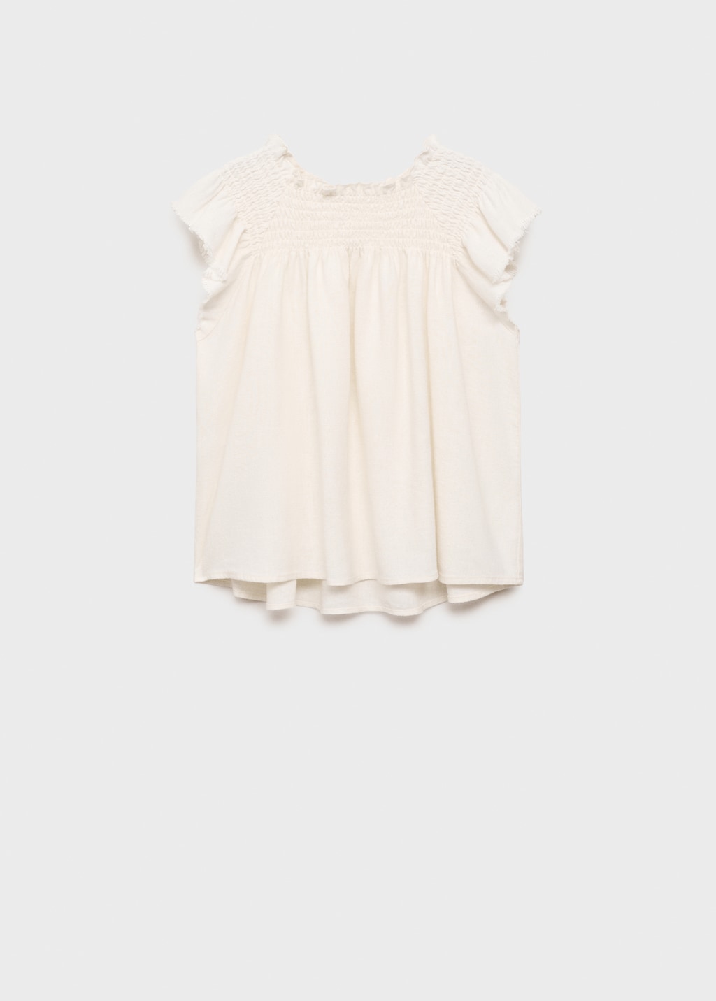 Mango Blusa volantes lino