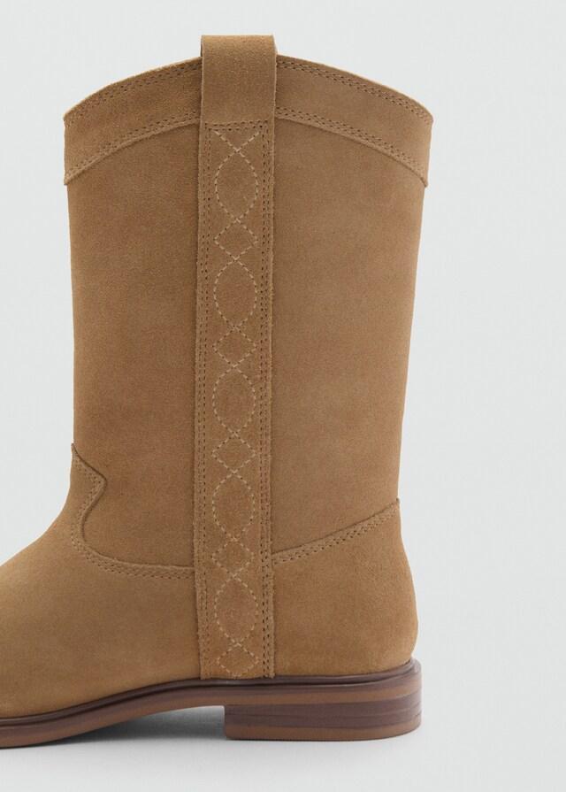 Mango Bota Alta Piel