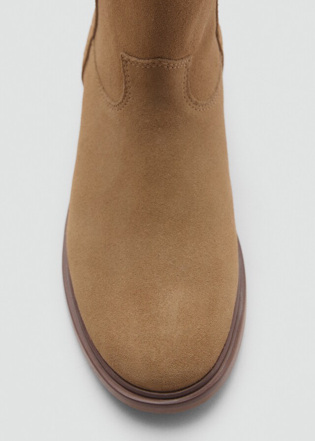 Mango Bota Alta Piel