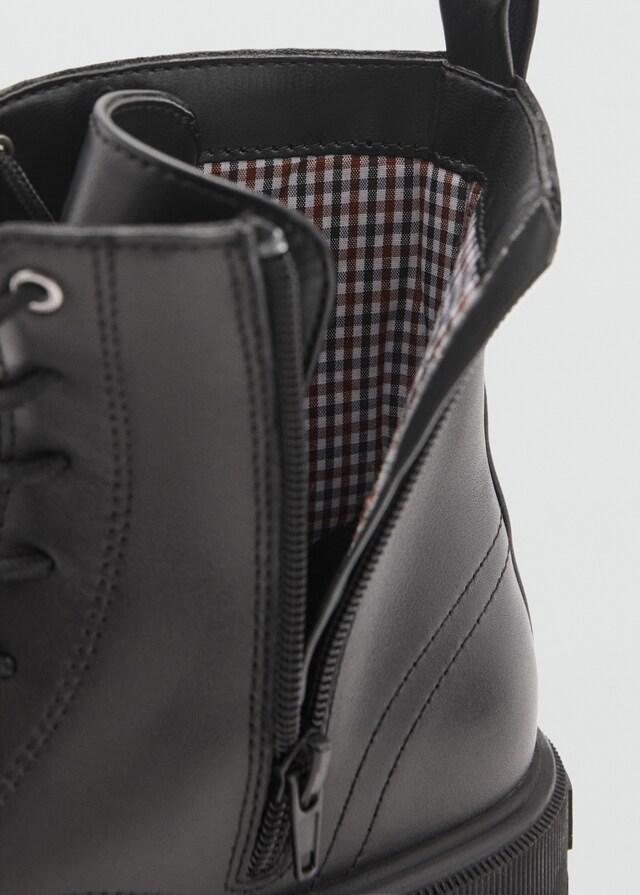 Mango Botín Piel Cordones