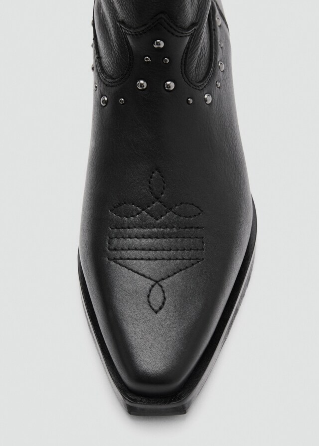 Mango Botín Piel Estilo Cowboy