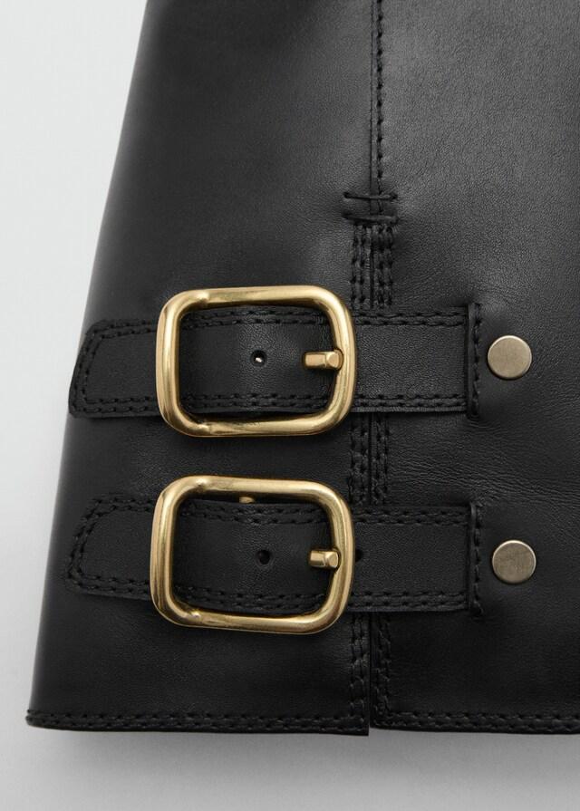 Mango Botín Piel Hebillas