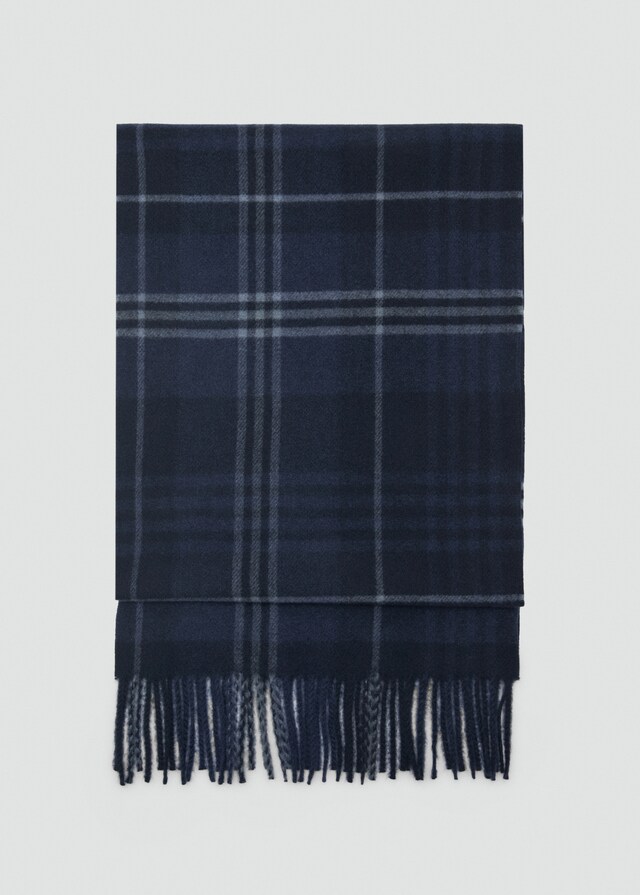 Mango Bufanda Cuadro Escocés Flecos