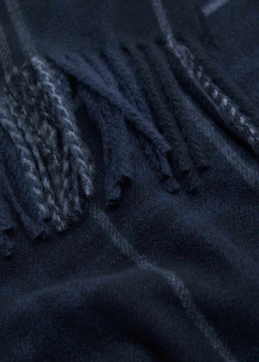 Mango Bufanda cuadro escocés flecos