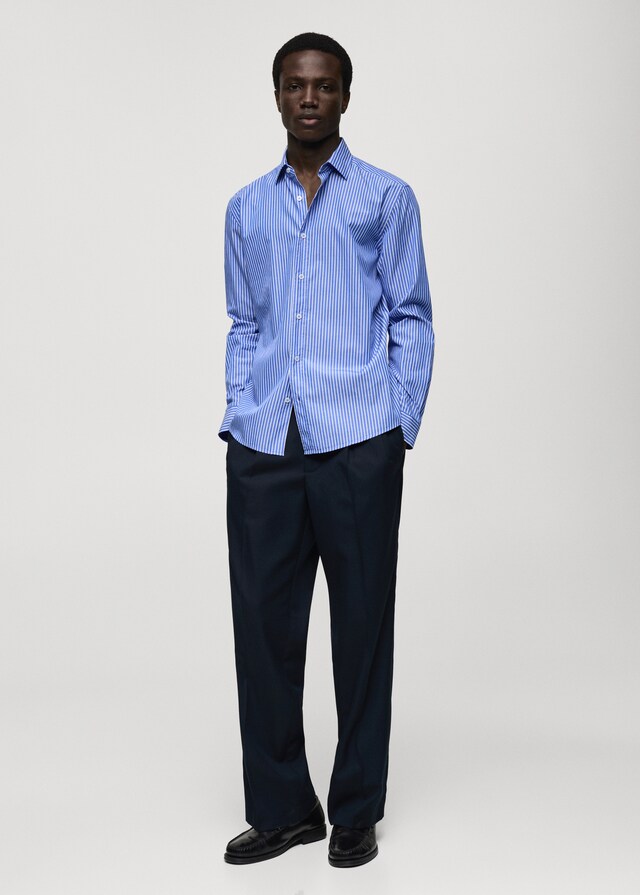 Mango Camisa 100% Algodón Rayas Regular Fit
