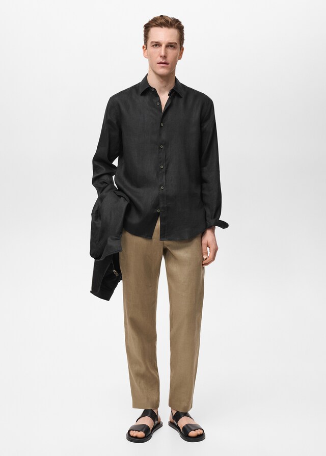 Mango Camisa 100% Lino Regular Fit