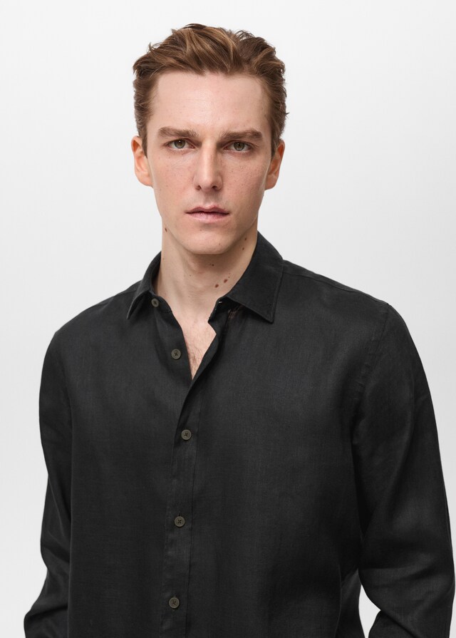 Mango Camisa 100% Lino Regular Fit