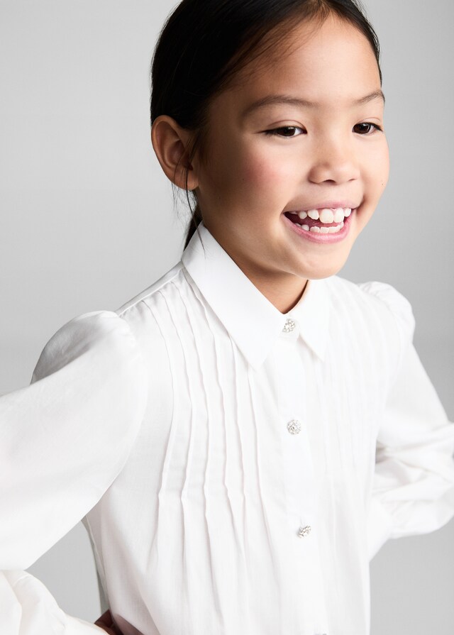 Mango Camisa Algodón Botones Joya