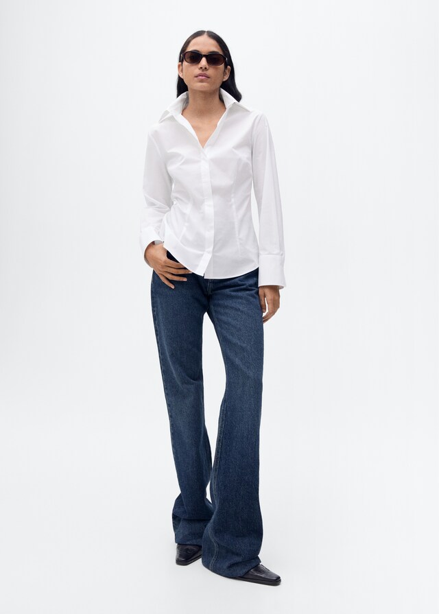 Mango Camisa Algodón Entallada